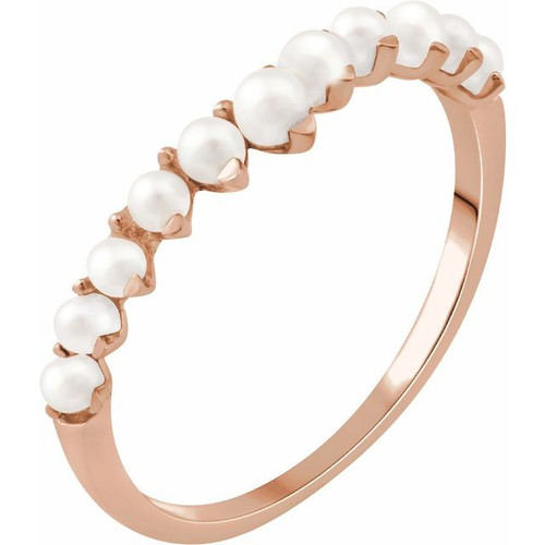 14 Karat Rose Gold Freshwater Pearl Ring. 14 Karat Rose Gold Freshwater Pearl Ring.