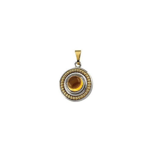 Fine Genuine Citrine Cabochon Pendant