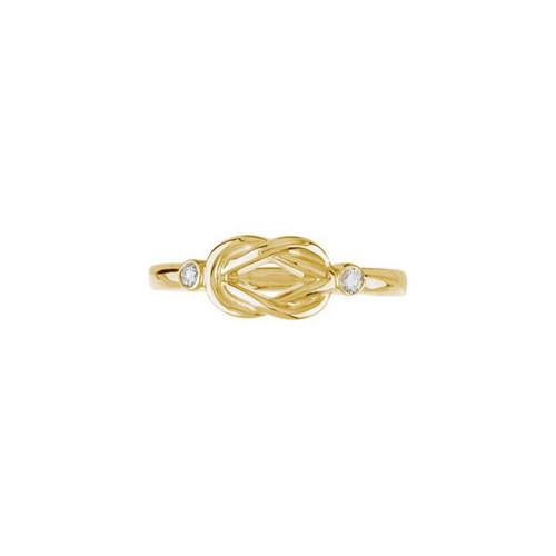 Diamond Ring in 14 Karat Yellow Gold .06 Carat Diamond Knot Ring