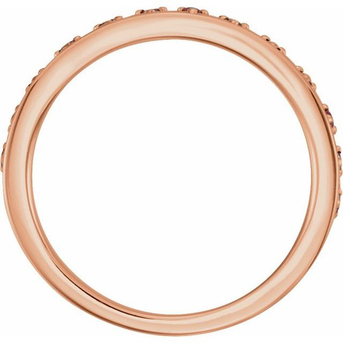 Pink Tourmaline Ring in 14 Karat Rose Gold Pink Tourmaline Stackable Ring .