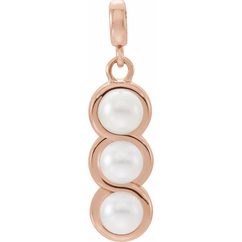 14 Karat Rose Gold Freshwater Pearl Pendant.