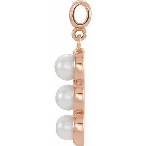 14 Karat Rose Gold Freshwater Pearl Pendant.