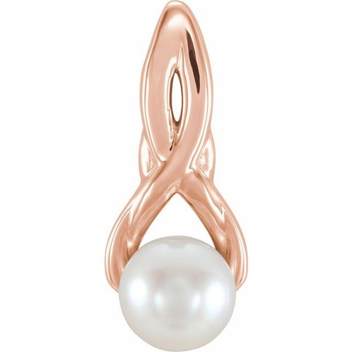 14 Karat Rose Gold Freshwater Pearl Pendant..
