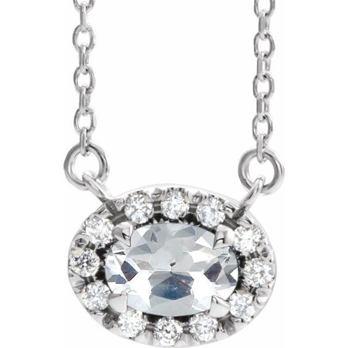 14 Karat White Gold White Diamond Necklace 1/3 Carat, 16 Inch - $1,503
