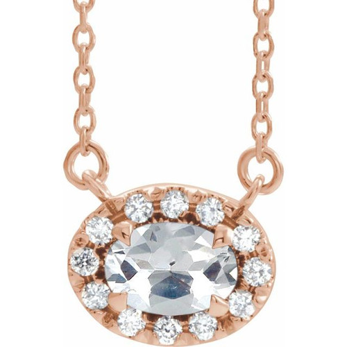 14 Karat Rose Gold White Diamond Necklace 1/3 Carat, 18 Inch - $1,529