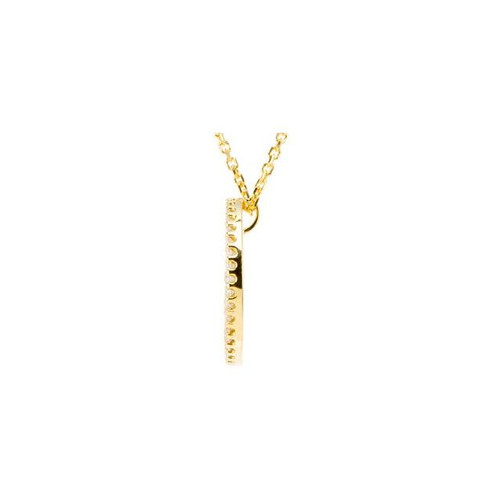 14 Karat Yellow Gold Diamond Peace Sign Necklace 0.33 Carat Total Weight, 16 Inch - $1,711