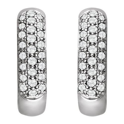 Buy 14 Karat White Gold 0.33 Carat Diamond Hoop Earrings.