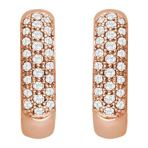 14K Rose 1/2 CTW Lab-Grown Diamond Hoop Earrings