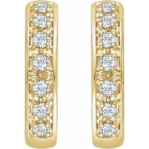 Shop 14 Karat Yellow Gold 0.33 Carat Diamond Earrings.