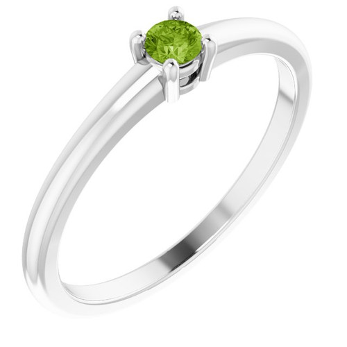 Sterling Silver Natural Peridot Ring