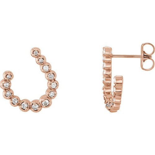 Shop 14 Karat Rose Gold 0.25 Carat Diamond Earrings.