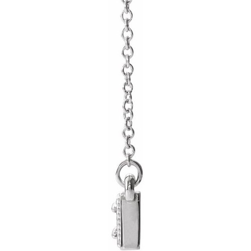 Sterling Silver Lab-Grown Emerald Three-Stone Bar 16-18" Necklace