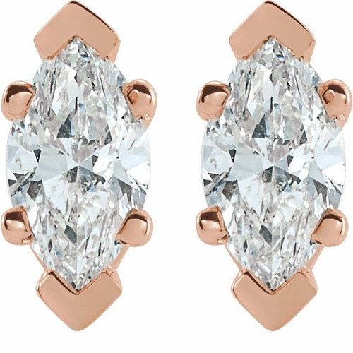 14K Rose 1/2 CTW Natural Diamond Earrings