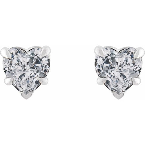 Platinum Natural White Sapphire Stud Earrings.
