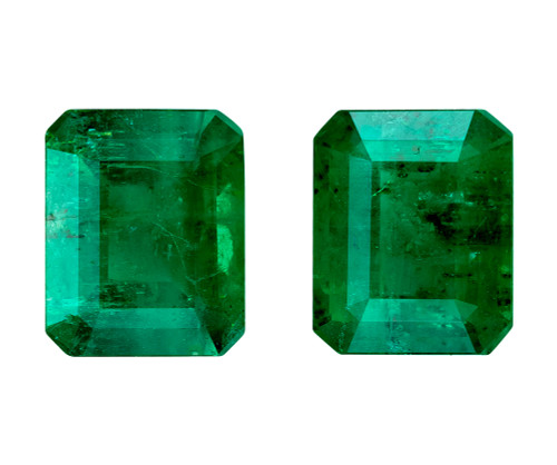 Matched Pair Gems - Emerald Octagon Cut - 4.11 carats - 8.8 x 7.1mm