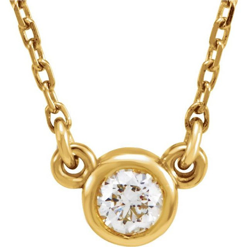 14 Karat Yellow Gold Natural Diamond Necklace 1/6 CT, 18 Inch - $737