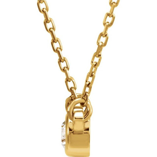 14 Karat Yellow Gold Natural Diamond Necklace 1/6 CT, 18 Inch - $737