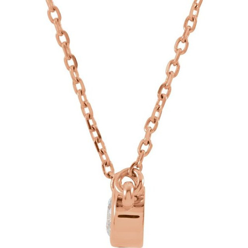14 Karat Rose Gold Natural Diamond Necklace 1/4 CT, 18 Inch - $737