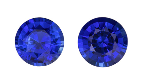 0.97 Carat Gorgeous Blue Sapphire Gem, Round Shape,, 4.7 mm