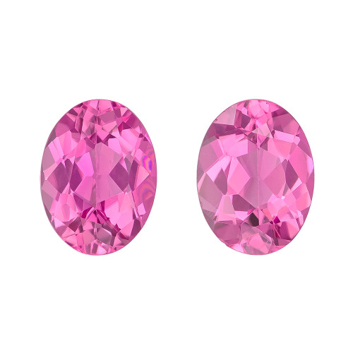 Matching Pair of 2.09 Carat Pink Tourmalines, Oval Shape, 7.8 x 5.9 mm