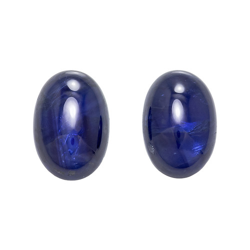 1.51 Carat Pair of Blue Sapphire Cabochon Gems 6.2 x 4.2 mm