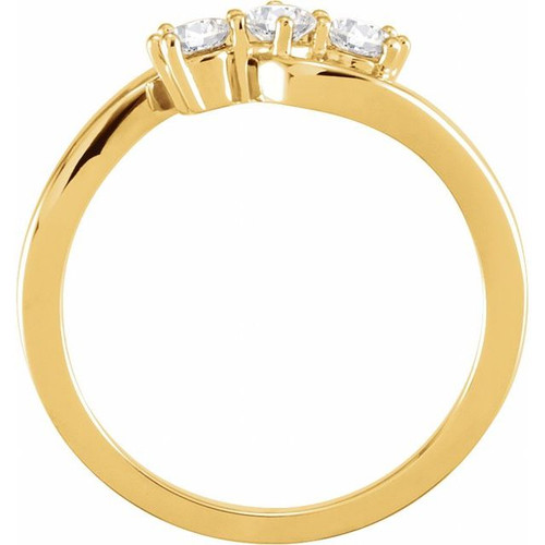 14K Yellow 1/3 CTW Lab-Grown Diamond Three-Stone Ring