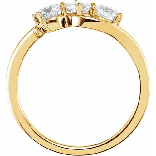 14K Yellow 3/4 CTW Lab-Grown Diamond Three-Stone Ring
