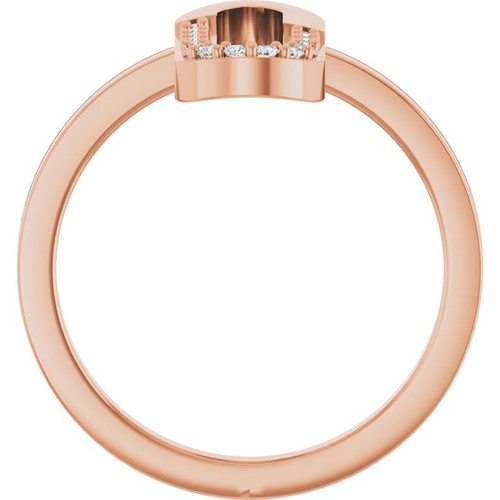 14K Rose 1/10 CTW Natural Diamond Paperclip-Style Ring 