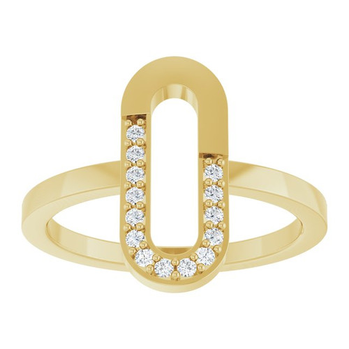14K Yellow 1/10 CTW Natural Diamond Paperclip-Style Ring 