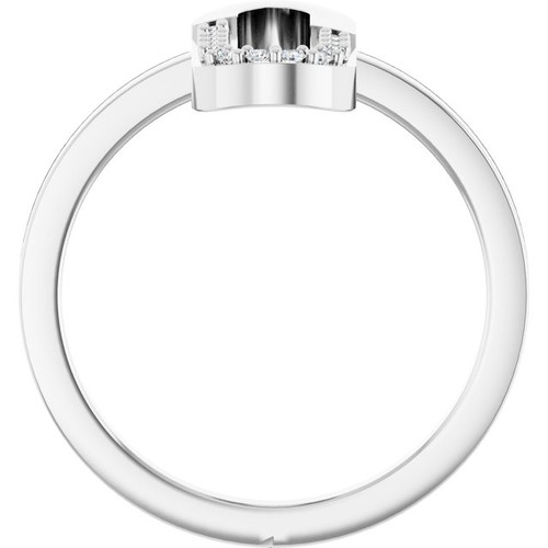 Sterling Silver 1/10 CTW Natural Diamond Paperclip-Style Ring 