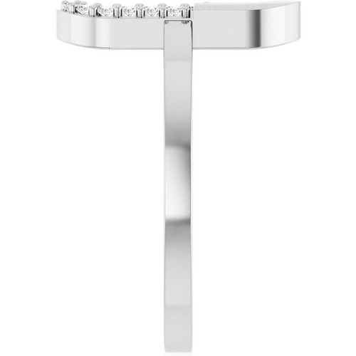 Sterling Silver 1/10 CTW Natural Diamond Paperclip-Style Ring 