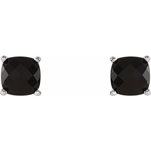 14 Karat White Gold Onyx Earrings..