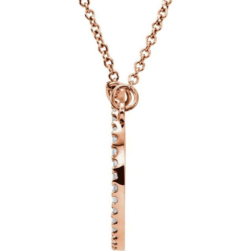 14 Karat Rose Gold Lab Grown Circle Necklace 1/8 CTW, 16 Inch - $908