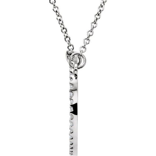 14 Karat White Gold Lab Grown Circle Necklace 1/8 CTW, 16 Inch - $901