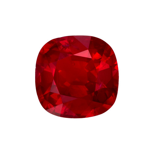 1.02 Carat Rich Ruby Gemstone, Cushion Shape, 5.9 x 5.8 mm