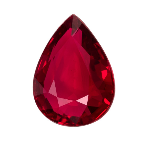 1.4 Carat Rich Ruby Gemstone, Pear Shape, 8.1 x 6 mm