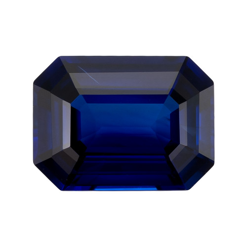 1.64 ct Royal Blue Sapphire Gem in Octagon Cut, 7.8 x 5.8 mm