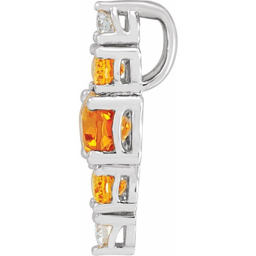 Platinum Natural Yellow Multi-Gemstone Bar Pendant | $1,377