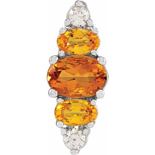 14 Karat White Gold Natural Yellow Multi-Gemstone Bar Pendant | $968