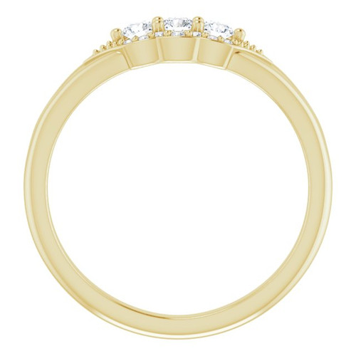 14K Yellow 1/5 CTW Natural Diamond Three-Stone Band 