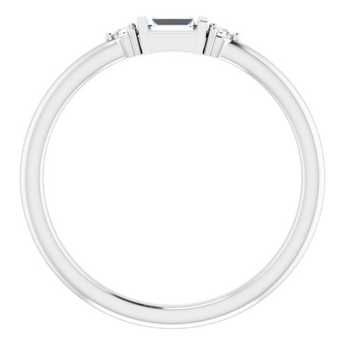 Platinum 1/8 CTW Natural Diamond Stackable Ring