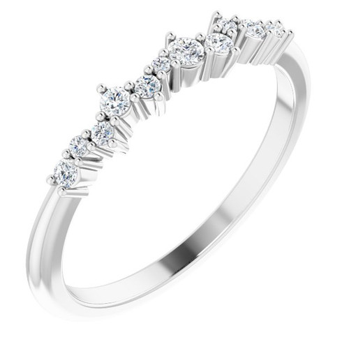 14K White 1/8 CTW Natural Diamond Stackable Ring. 14K White 1/8 CTW Natural Diamond Stackable Ring.