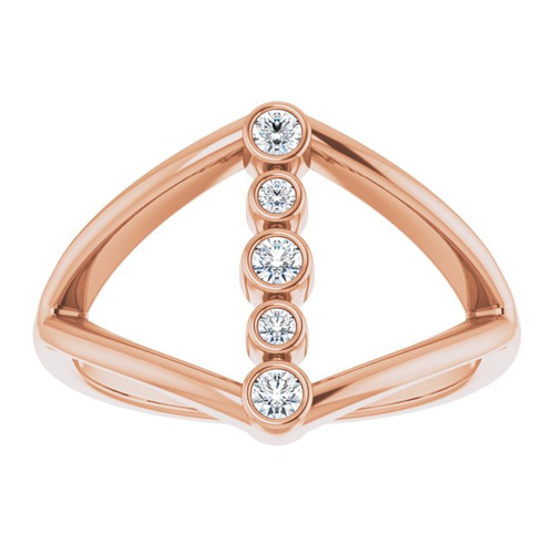 14K Rose 1/8 CTW Natural Diamond Geometric Ring