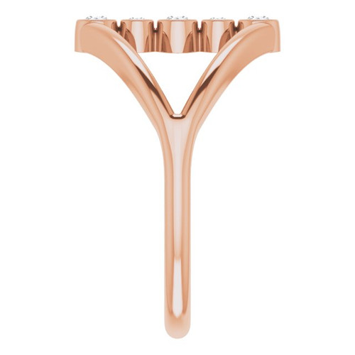 14K Rose 1/8 CTW Natural Diamond Geometric Ring