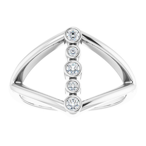 Platinum 1/8 CTW Natural Diamond Geometric Ring