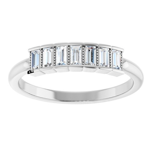 Platinum 1/4 CTW Natural Diamond Stackable Ring