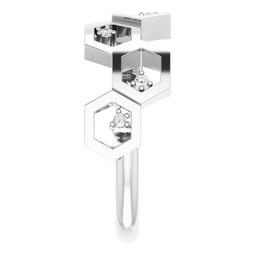 Platinum .06 CTW Natural Diamond Honeycomb Ring