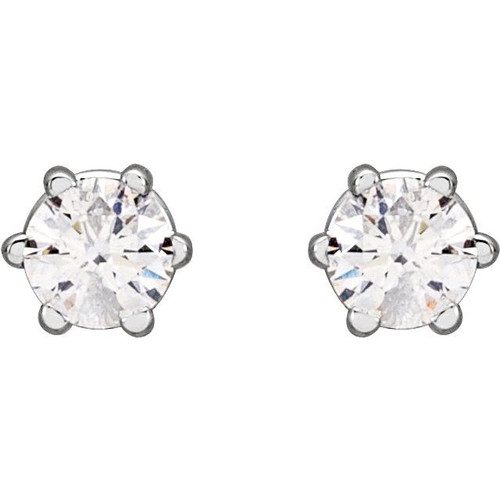 14K White 1/5 CTW Natural Diamond Stud Earrings.