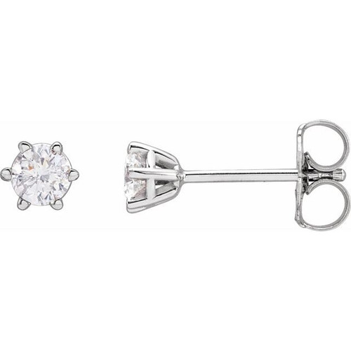 14K White 1/3 CTW Natural Diamond Stud Earrings.