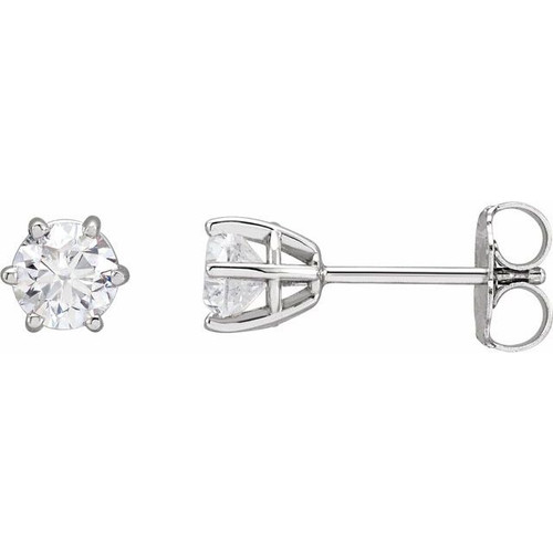 Platinum 3/4 CTW Natural Diamond Stud Earrings.